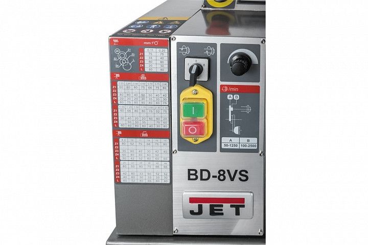 Токарный станок по металлу 230 В (0.6 (1) кВт) 50-2500 об/хв JET BD-8VS BD-8VS фото