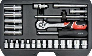 Набор торцевых головок 1/4" 25 предметов Yato YT-14461 YT-14461 фото