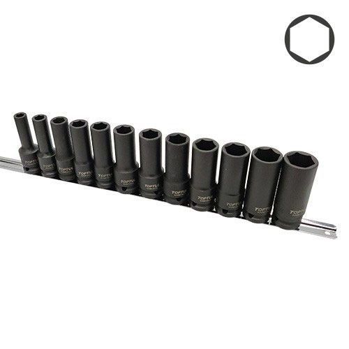 Набор ударных длинных головок 1/2" 12 ед. (на планке) TOPTUL GAAQ1614D GAAQ1614D фото