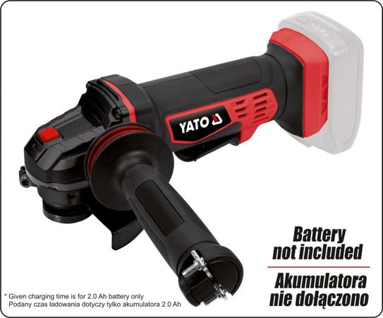 Шлифмашина угловая аккумуляторная без аккумулятора и зарядного устройства YATO YT-82827 YT-82827 фото