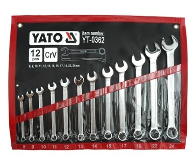 Набір ключів комбінованих 8-24 мм 12 шт. YATO YT-0362 YT-0362 фото