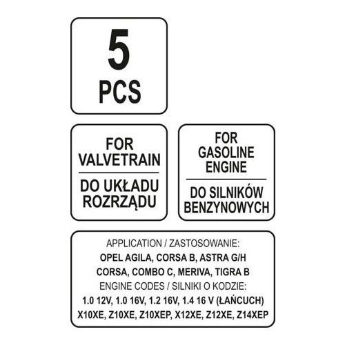 Набір для обслуговування двигунів OPEL 5 елементів YATO YT-06002 YT-06002 фото