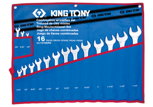 Набор комбинированных ключей 16 предметов дюйм King Tony 1216SRN 1216SRN фото