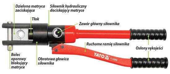 Клещи ручные гидравлические для обжима проводов Ø= 16-300 мм YATO YT-22862 YT-22862 фото