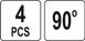 Струбцини кутові (90°) пружинні з робочим діапазоном 5- 22 мм 4 шт. Yato YT-64300 YT-64300 фото 4