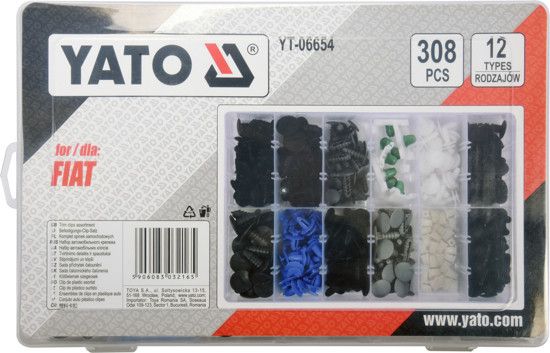 Набор автомобильного крепежа для FIAT 308 шт. YATO YT-06654 YT-06654 фото