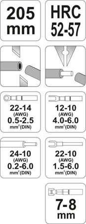 Кліщі для обтиску і зачистки проводів 205 мм Yato YT-2313 YT-2313 фото