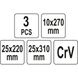 Набір сталевих скребків (25 x 220 мм/10 x 270 мм/25 x 310 мм) Cr-V 3 шт. Yato YT-08474 YT-08474 фото 3