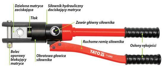 Кліщі ручні гідравлічні для обжиму проводів &Oslash;= 16-240 мм YATO YT-22861 YT-22861 фото