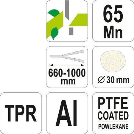 Сікатор для обрізки гілок 30 мм телескопічний (660-1000 мм) FLO 99114 99114 фото