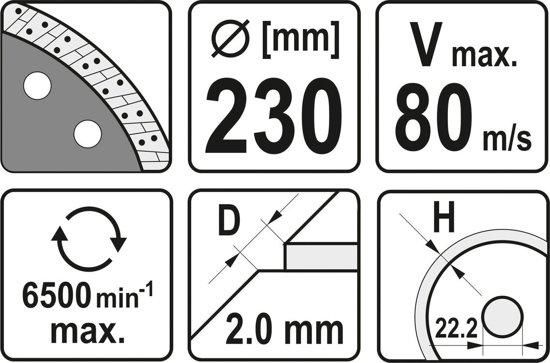Диск відрізний алмазний 230 мм YATO YT-59985 YT-59985 фото