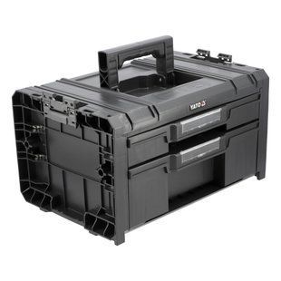 Ящик модульний Т2 системи S12 пластиковий з 2 комірковими шуфлядами (450x313x245 мм) Yato YT-08973 YT-08973 фото