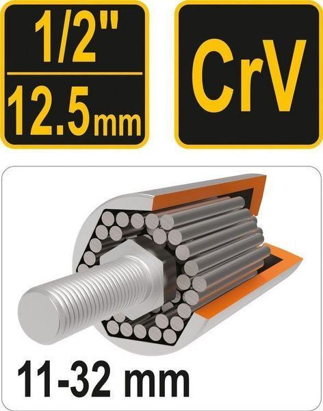 Головка торцевая универсальная 1/2" 11-32 Х 85 мм Vorel 53003 53003 фото