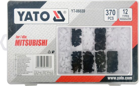 Набор автомобильного крепежа для MITSUBISHI 370 шт. YATO YT-06659 YT-06659 фото