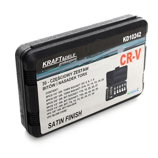 Набір біт/насадок та торцевих головок Torx 30шт. Kraft & Dele KD10242 KD10242 фото