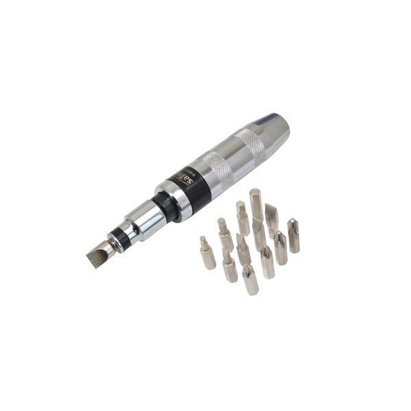 Викрутка ударна з адаптером 1/2" &times; 5/16" та бітами 14 предметів SATRA S-90211 S-90211 фото