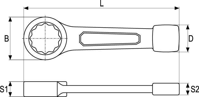 Ключ накидной ударный 32 мм YATO YT-1604 YT-1604 фото