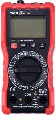 Мультиметр для вимірювання електричних параметрів з цифровим LCD-дисплеєм YATO YT-73094 YT-73094 фото