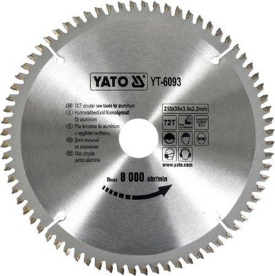 Диск пильный по алюминию 210 мм YATO YT-6093 YT-6093 фото