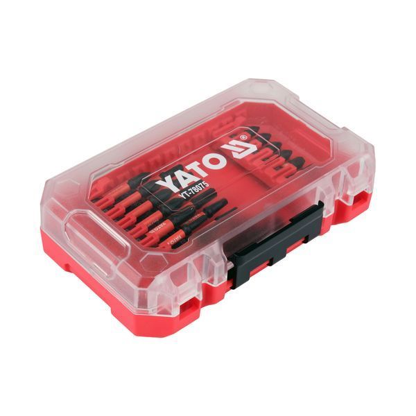 Насадки викруткові ударні PH/ PZ/ SQ/ Torx + адаптер з шпинделем 6-гранним 1/4" 24 шт. Yato YT-78075 YT-78075 фото
