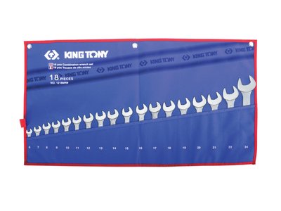 Набір ключів рожково-накидних 18 од 6-24мм чохол з теторона King Tony 1218MRN 1218MRN фото