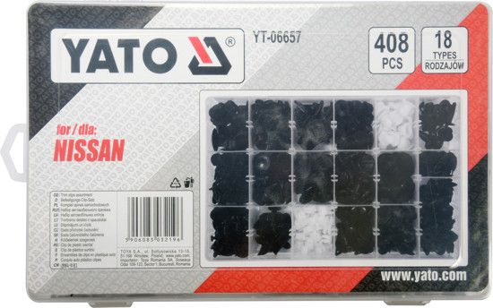 Набір автомобільного кріплення для NISSAN 418 шт. YATO YT-06657 YT-06657 фото