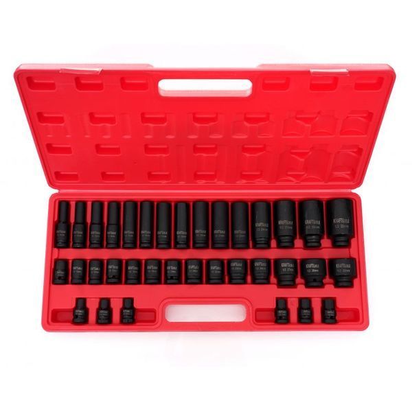 Набор ударных торцевых головок 1/2" (8-32 мм) Cr-Mo 35 шт. Kraft & Dele KD11757 KD11757 фото
