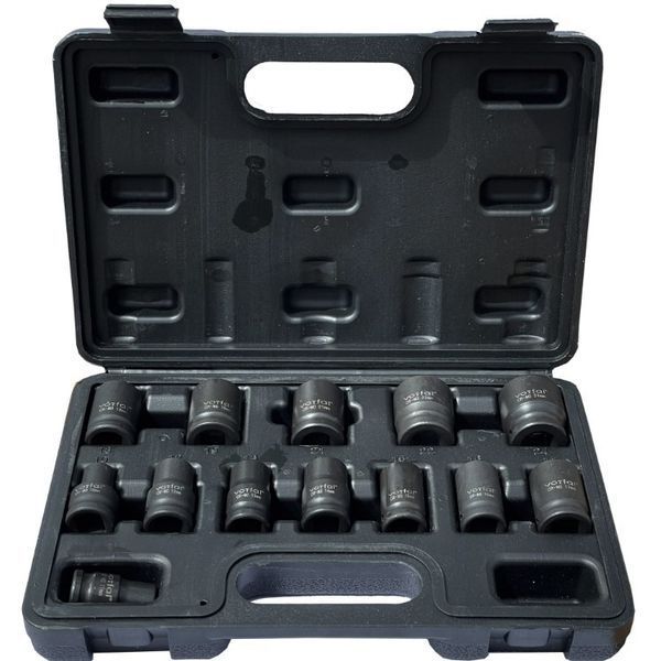 Комплект: електричний ударний гайковерт Kraft & Dele 1/2" (2100 Вт) 800 Нм (2900 об/хв) + головки Vorfal 1/2&rdquo; (10-24 мм) 13 шт. (KD1557+V08115) KD1557+V08115 фото
