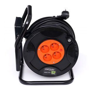 Удлинитель на катушке 30 м (4 розетки) со светодиодной лампой 20 Вт / IP65 Kraft & Dele KD4037 KD4037 фото