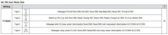 Знімачі котушок запалювання двигунів авто групи V. A. G. YATO YT-06205 YT-06205 фото
