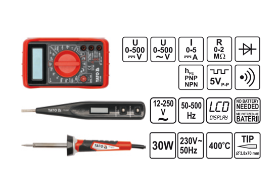 Набор инструментов для электрика 68 ед. YATO YT-39009 YT-39009 фото