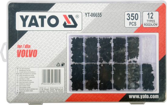 Набор автомобильного крепежа для VOLVO 350 шт. YATO YT-06655 YT-06655 фото