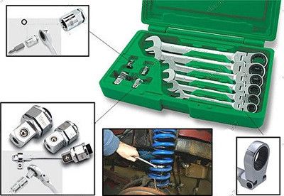 Набор ключей комбинированных с трещоткой и шарниром 8-19мм + переходники Toptul GAAI1003 GAAI1003 фото