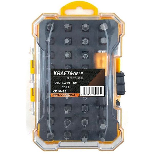 Набор насадок бит с держателем 15 эл. Kraft & Dele KD10473 KD10473 фото