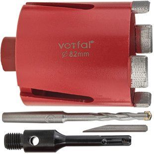 Алмазна коронка із сегментами по залізобетону 82 мм М16 Vorfal V04398 V04398 фото