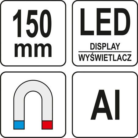 Рівень електронний з дисплеем 150 мм. з магнітом (живлення від 2х 1,5 В бат. ААА) Yato YT-30395 YT-30395 фото