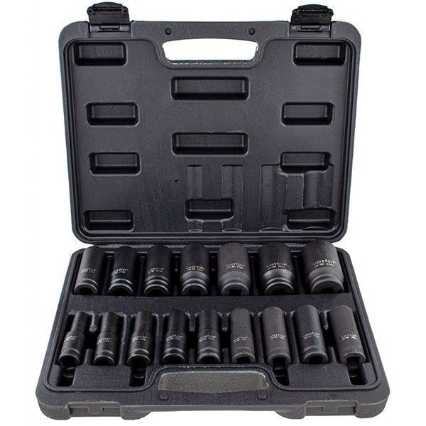 Комплект: пневмогайковерт (мини) Kraft&Dele 1/2" (850/1100 Нм) + головки Vorfal 1/2" (10-32мм) 16ед. (KD5463+V08116) KD5463+V08116 фото