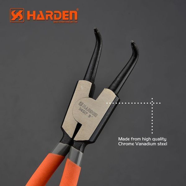 Щипці для стопорних кілець 9" загнуті на розжим Harden Tools 560510 560510 фото