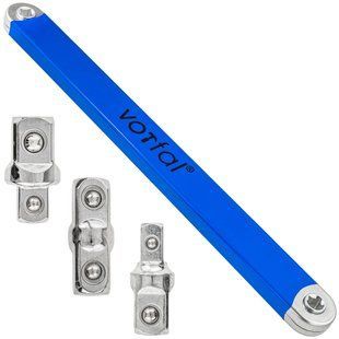 Ключ переходник удлинитель трещотки с адаптерами 1/4" / 3/8" / 1/2" Vorfal V08139  V08139 фото