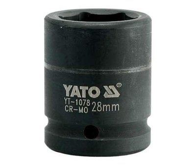Головка торцевая ударная 6-гранная 3/4" (М=28 мм) L=53 мм Yato YT-1078 YT-1078 фото