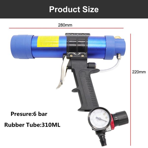 Пневматический пистолет для герметика в твердой упаковке 310ml с насадками 40 предметов Hifeson H310-1 H310-1 фото