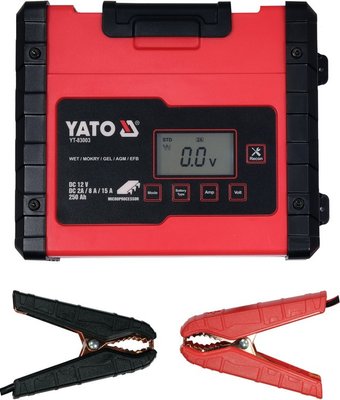 Зарядний мережевий прилад з LCD дисплеєм 230В до акумуляторів 12V-2/8/15А Yato YT-83003 YT-83003 фото