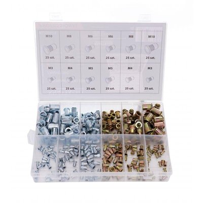 Набір сталевих/алюмінієвих різьбових заклепок (нитогайок) М3/М4/М5/М6/М8/М10 300 шт. Kraft & Dele KD10486 KD10486 фото
