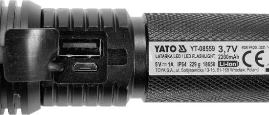 Фонарь светодиодный аккумуляторный Li-Ion 3.7 В Yato YT-08559 YT-08559 фото