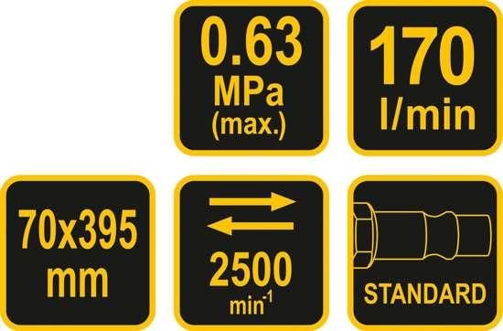 Пневматична шліфмашина вібраційна 70х395 мм Vorel 81150 81150 фото