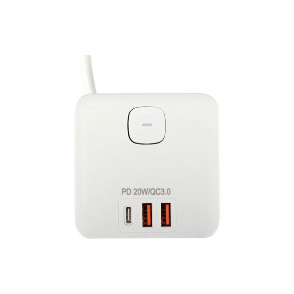 Подовжувач мережевий 16А на 3 розетки та 3 USB-порти з вимикачем і заземленням (кабель 3&times;1 мм&sup2;/ 1.5 м) Sthor 72480 72480 фото
